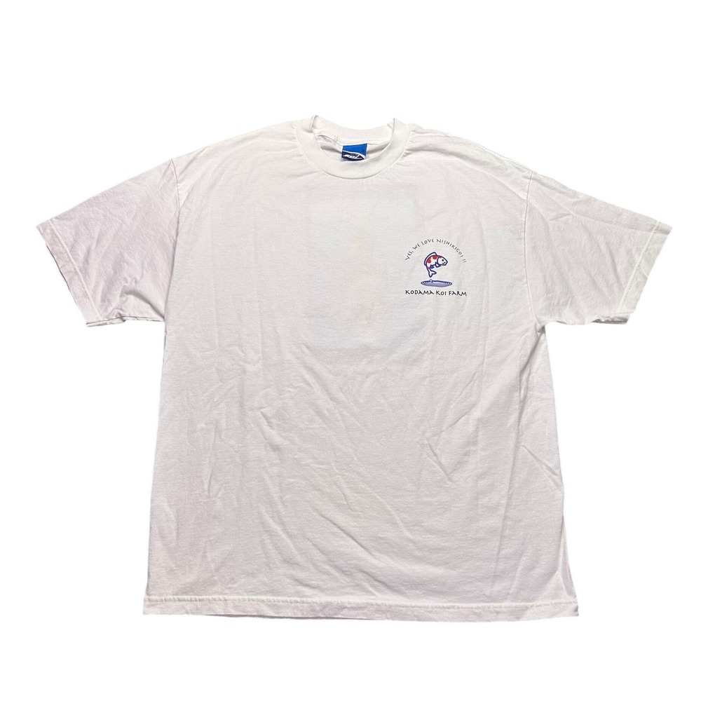 Vintage Kai Kodama Koi Farm Graphic T-Shirt Mens XL White Nishikigoi Fish